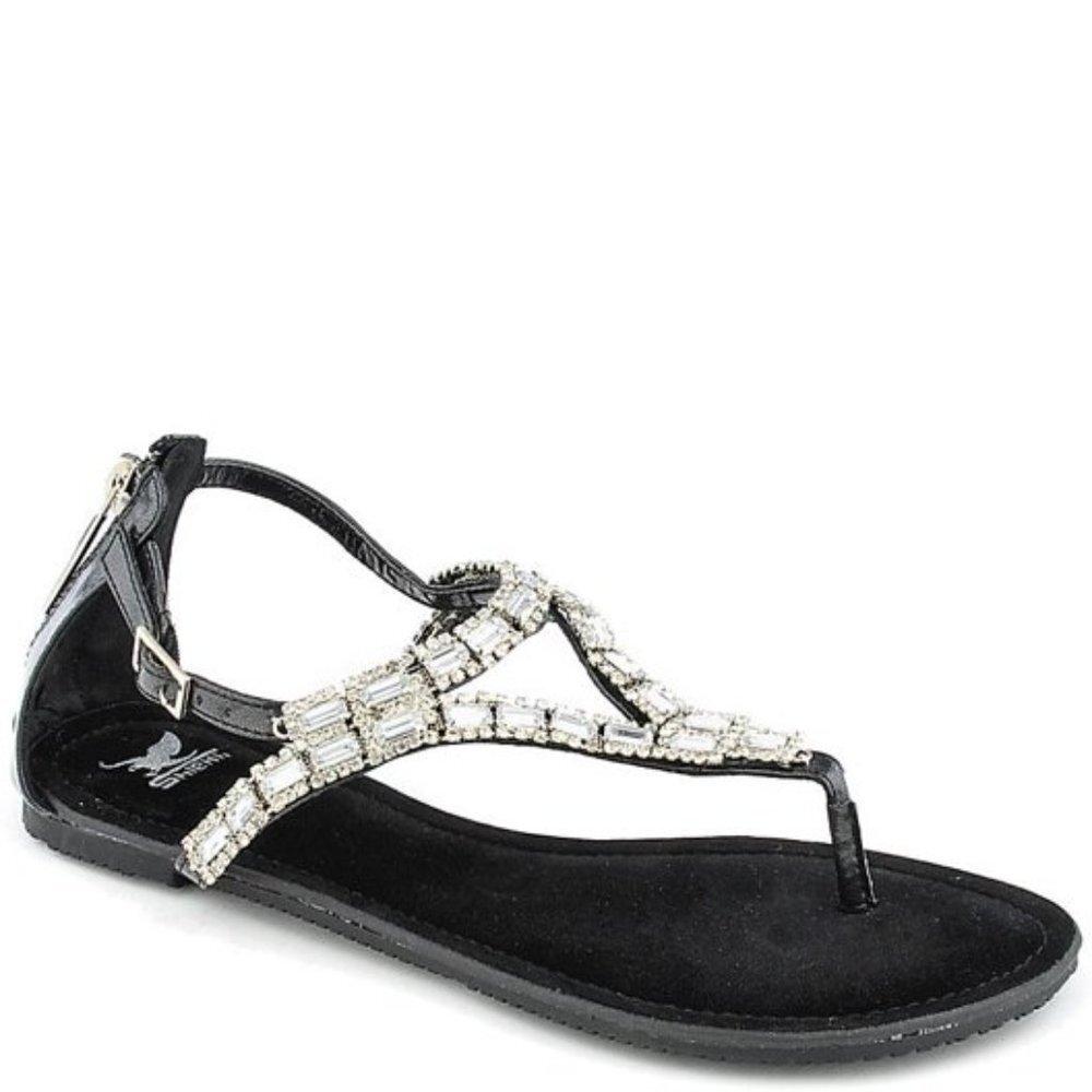 NEW Blossom‎ Rhinestone Flat Sandals Thong Women's Bridal Formal Flip Flop 8.5